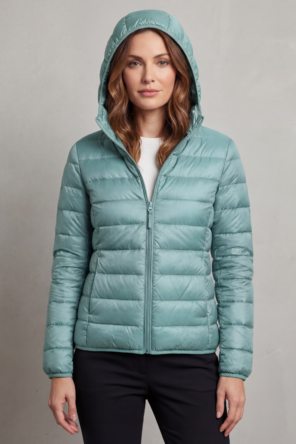 Women's lightweight packable hooded puffer jacket - view 22
