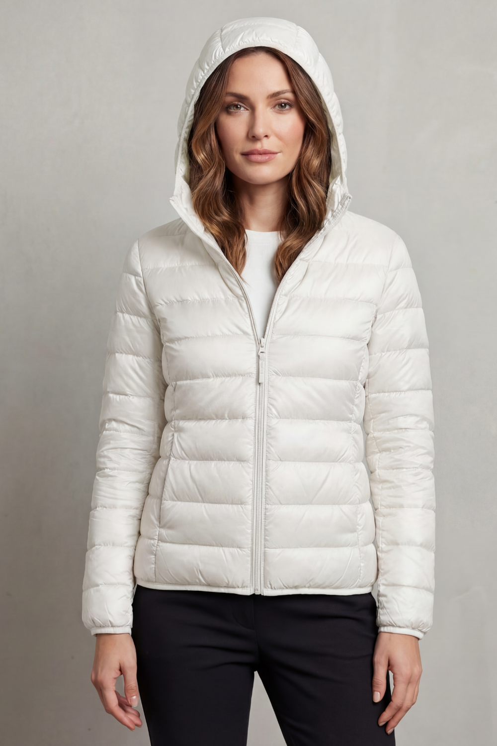 Women's lightweight packable hooded puffer jacket - view 24