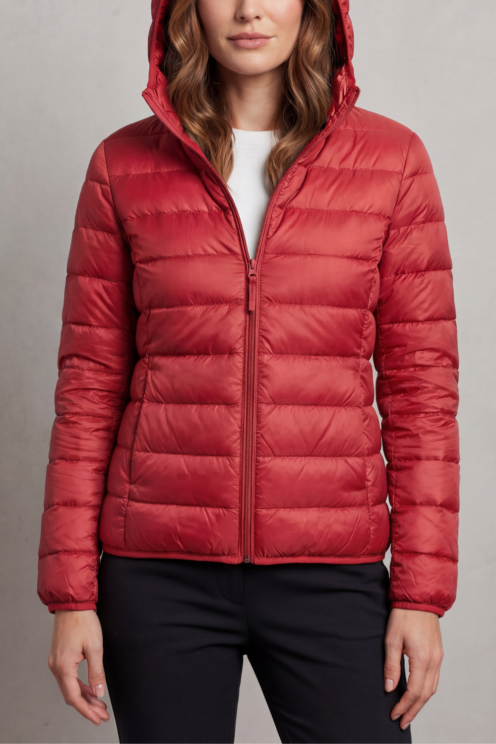Women's lightweight packable hooded puffer jacket - view 25