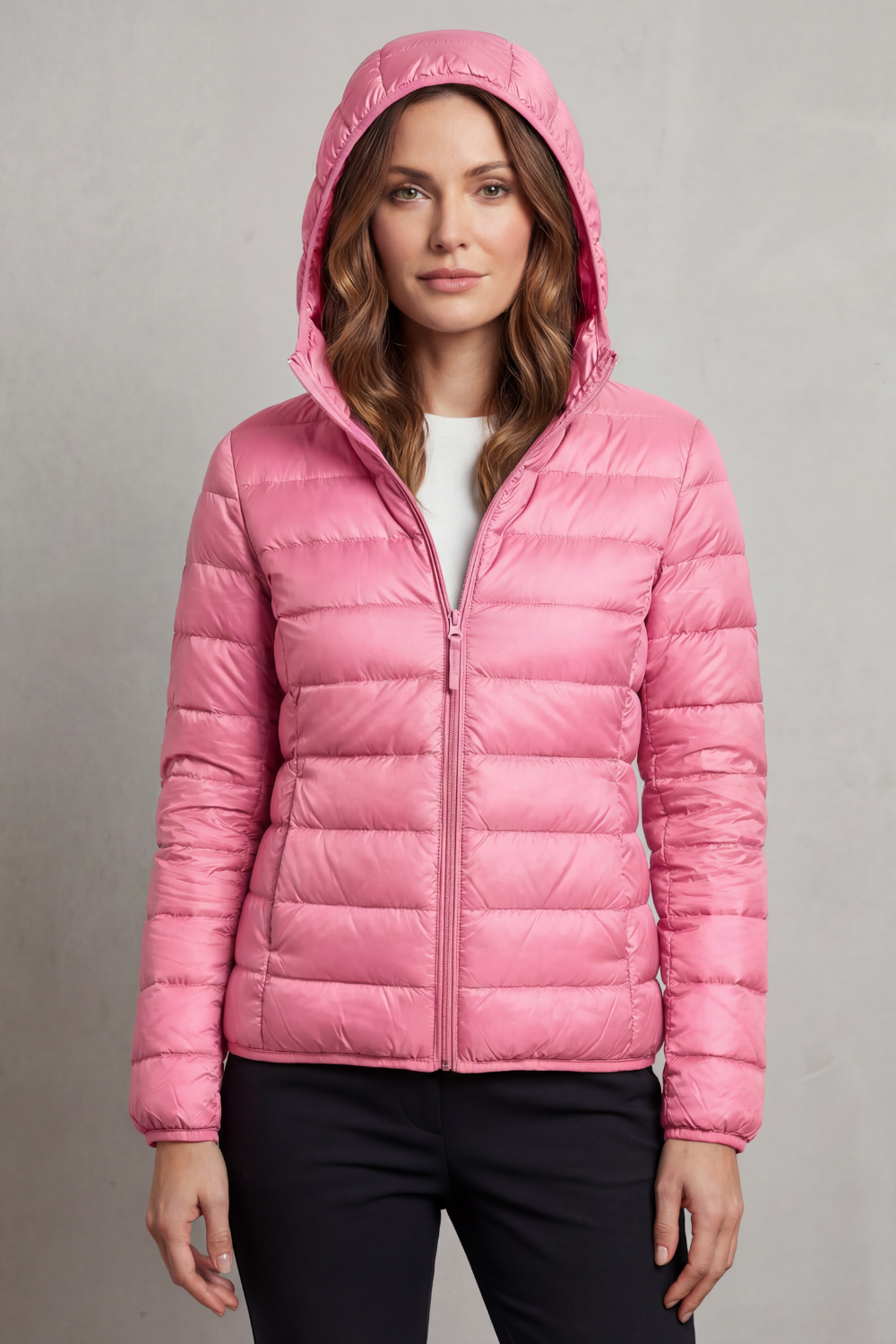 Women's lightweight packable hooded puffer jacket - view 28