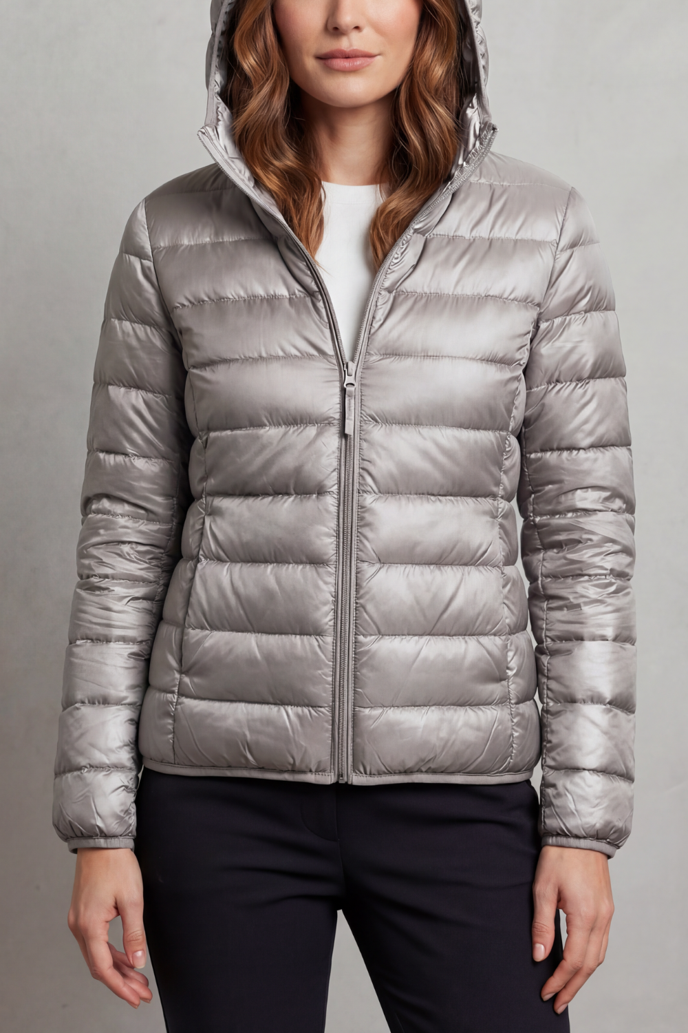 Women's lightweight packable hooded puffer jacket - view 5