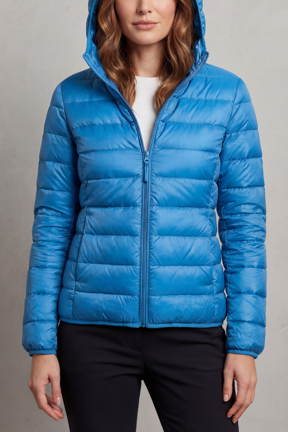 Women's lightweight packable hooded puffer jacket - view 19