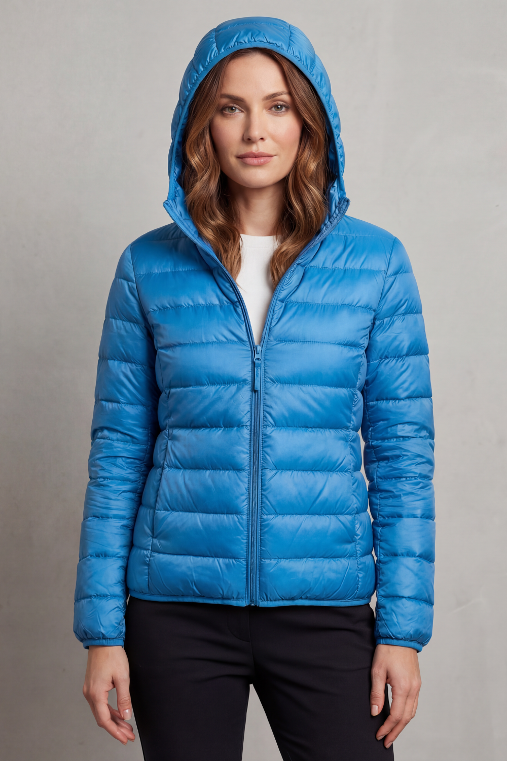 Women's lightweight packable hooded puffer jacket - view 20