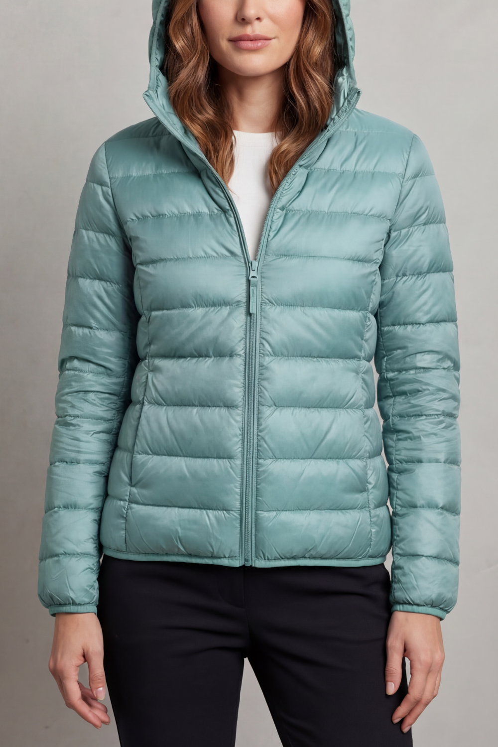 Women's lightweight packable hooded puffer jacket - view 21
