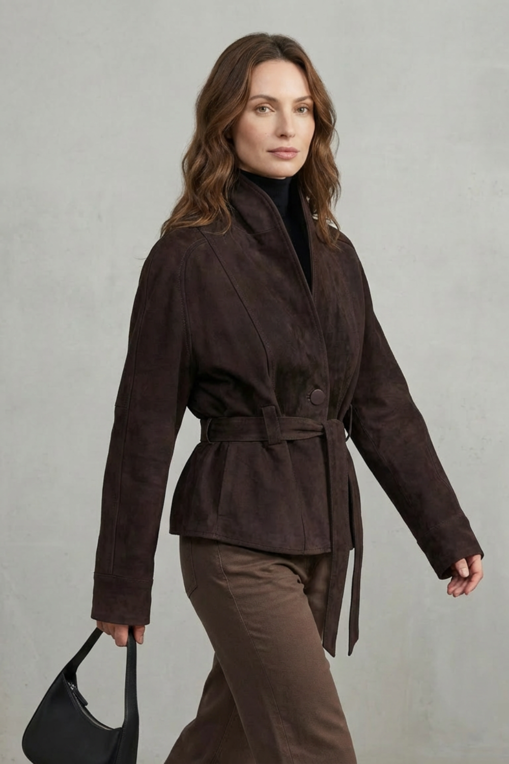 Women's cropped wool-blend double-breasted jacket - view 3