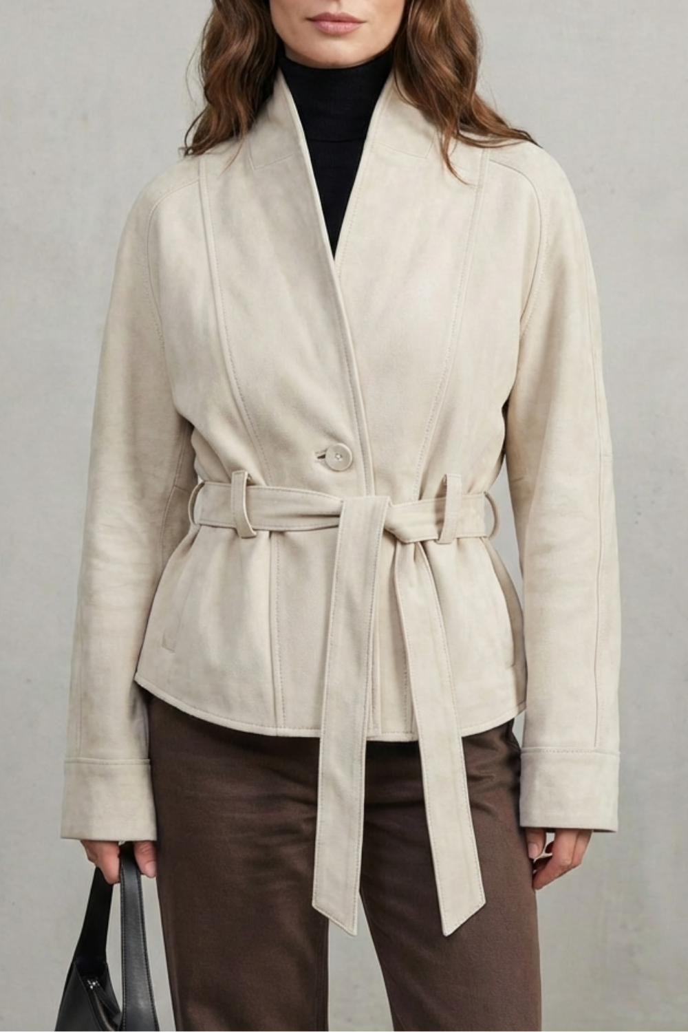 Women's cropped wool-blend double-breasted jacket - view 5