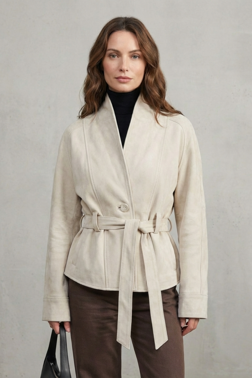 Women's cropped wool-blend double-breasted jacket - view 6