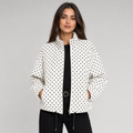 Women's oversized polka dot cropped bomber jacket