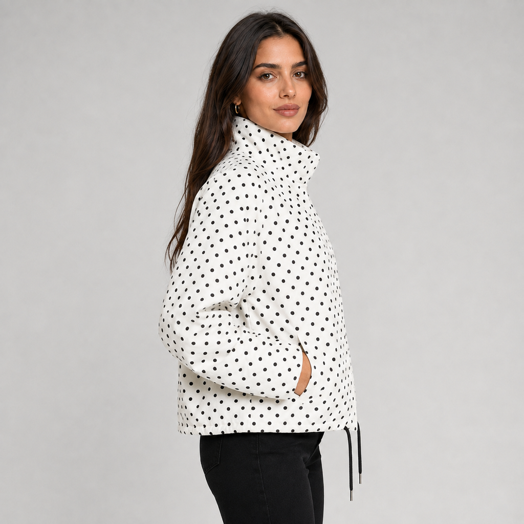Women's oversized polka dot cropped bomber jacket - view 3
