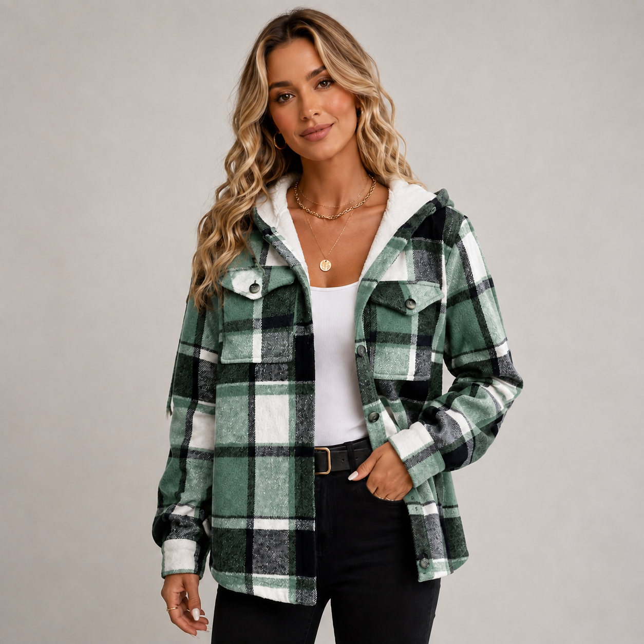 Women's hooded fleece coat - view 4