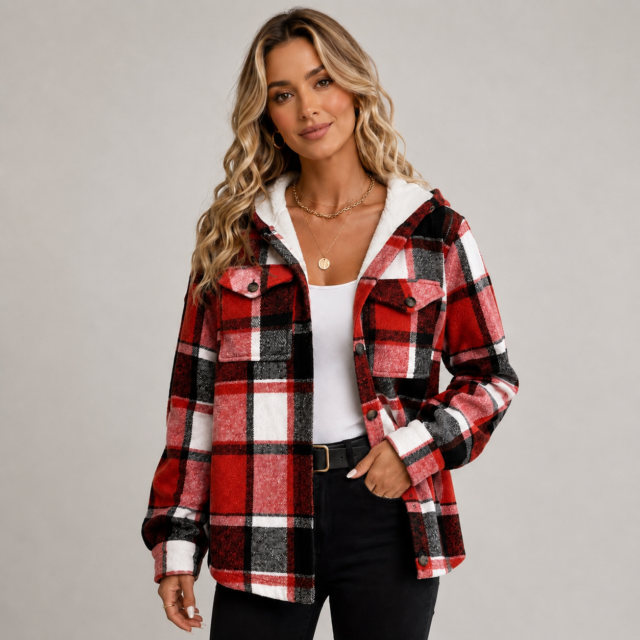 Women's hooded fleece coat - view 7
