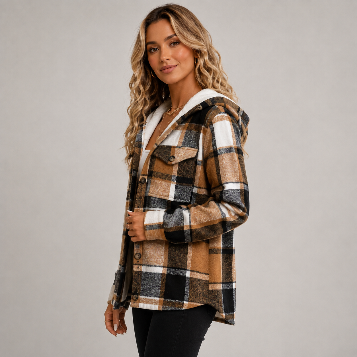 Women's hooded fleece coat - view 3