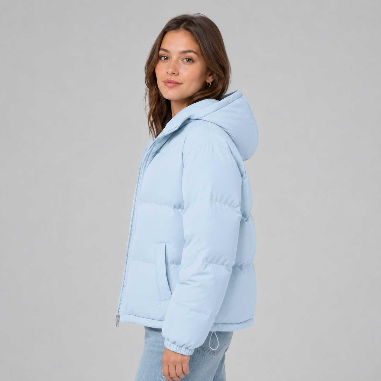 Unisex hooded cotton puffer jacket - view 3