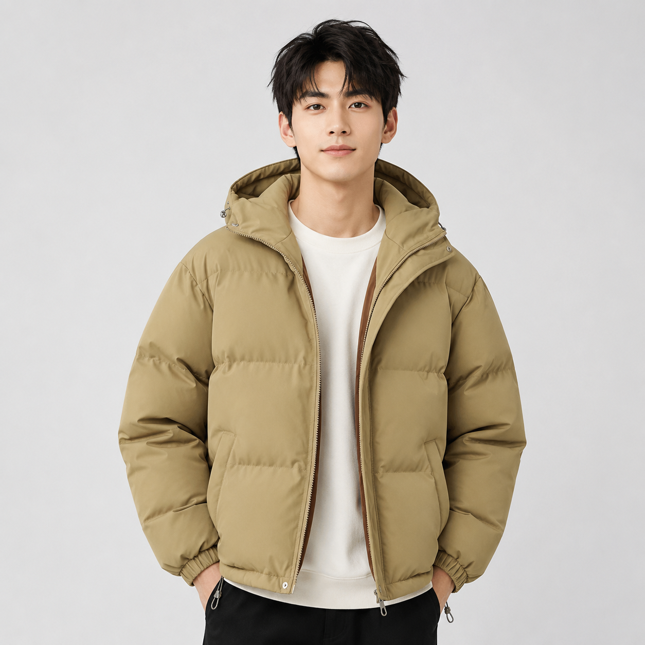 Unisex hooded cotton puffer jacket - view 4