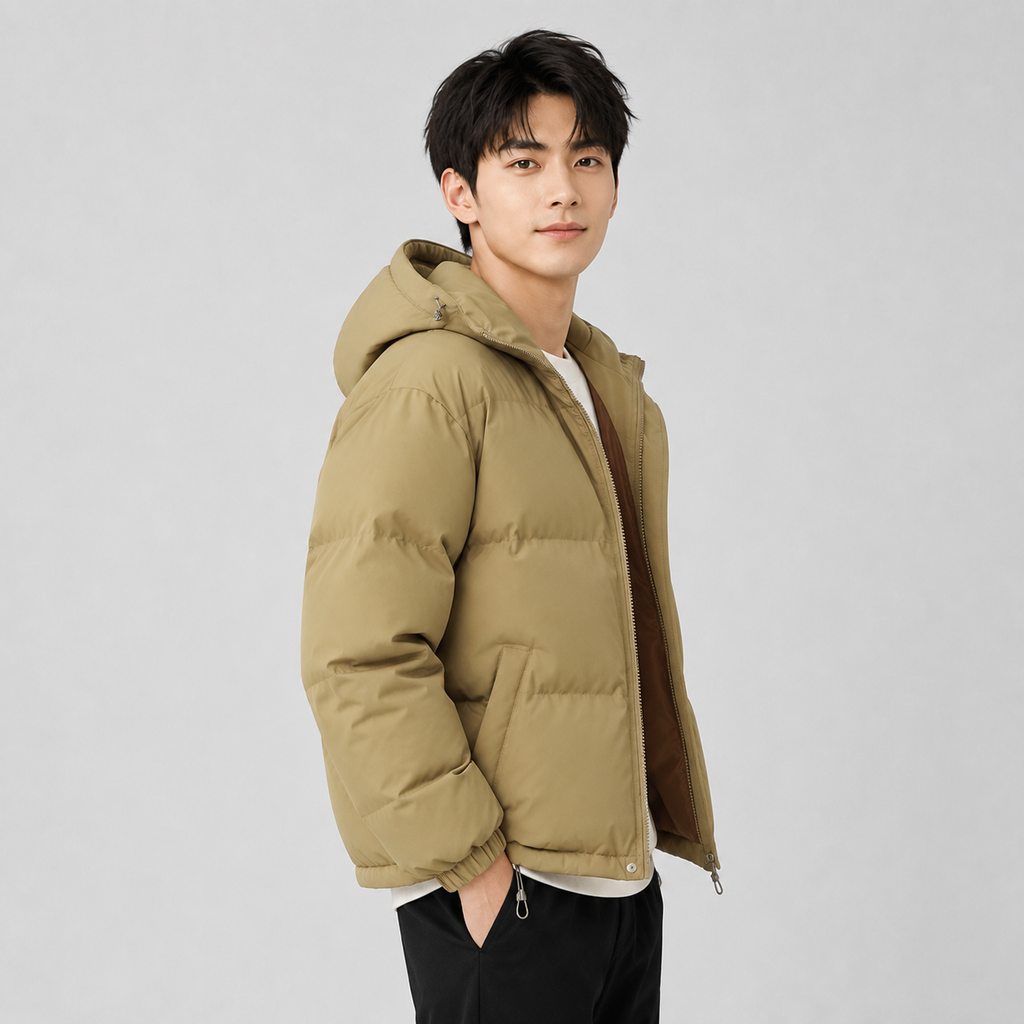 Unisex hooded cotton puffer jacket - view 5