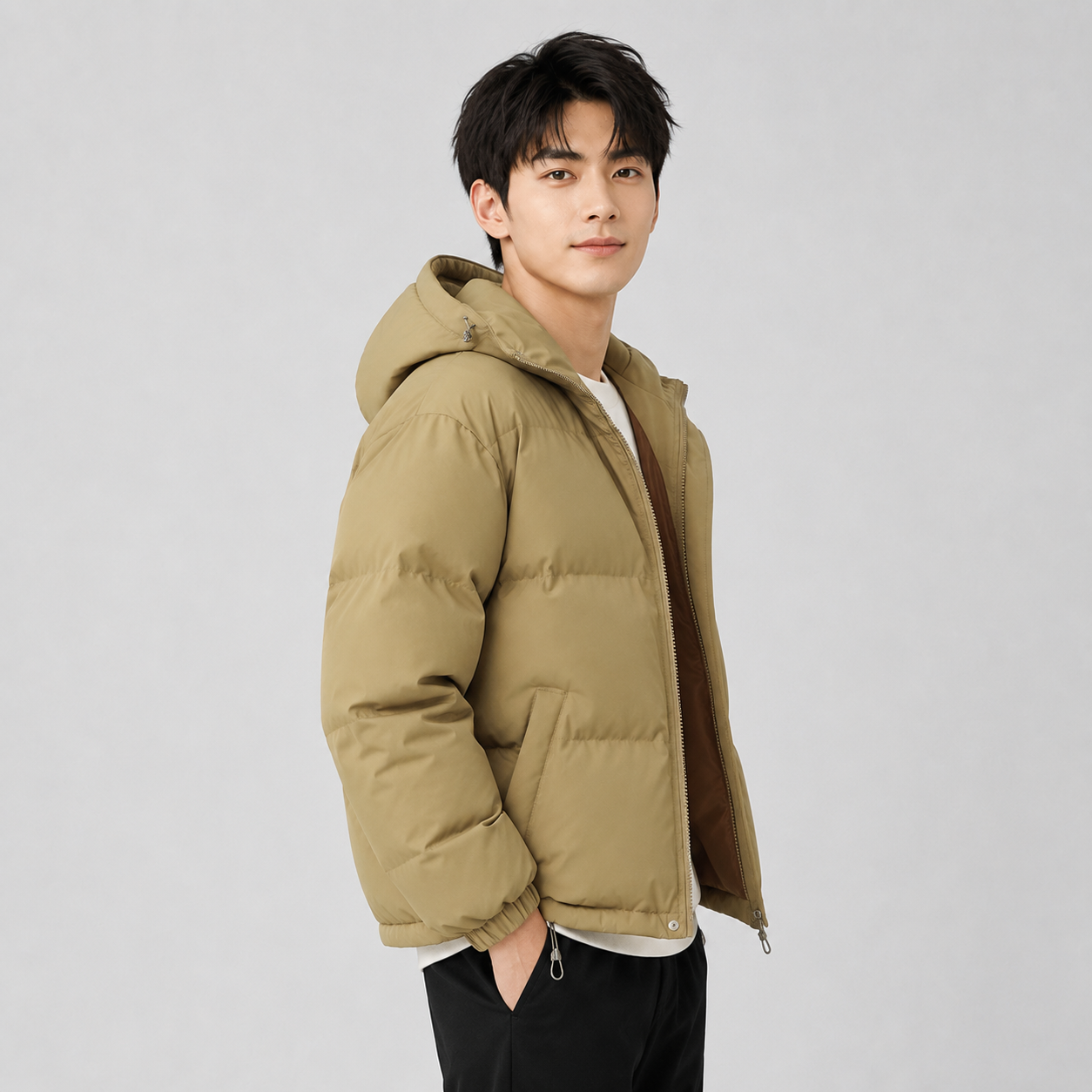 Unisex hooded cotton puffer jacket - view 5