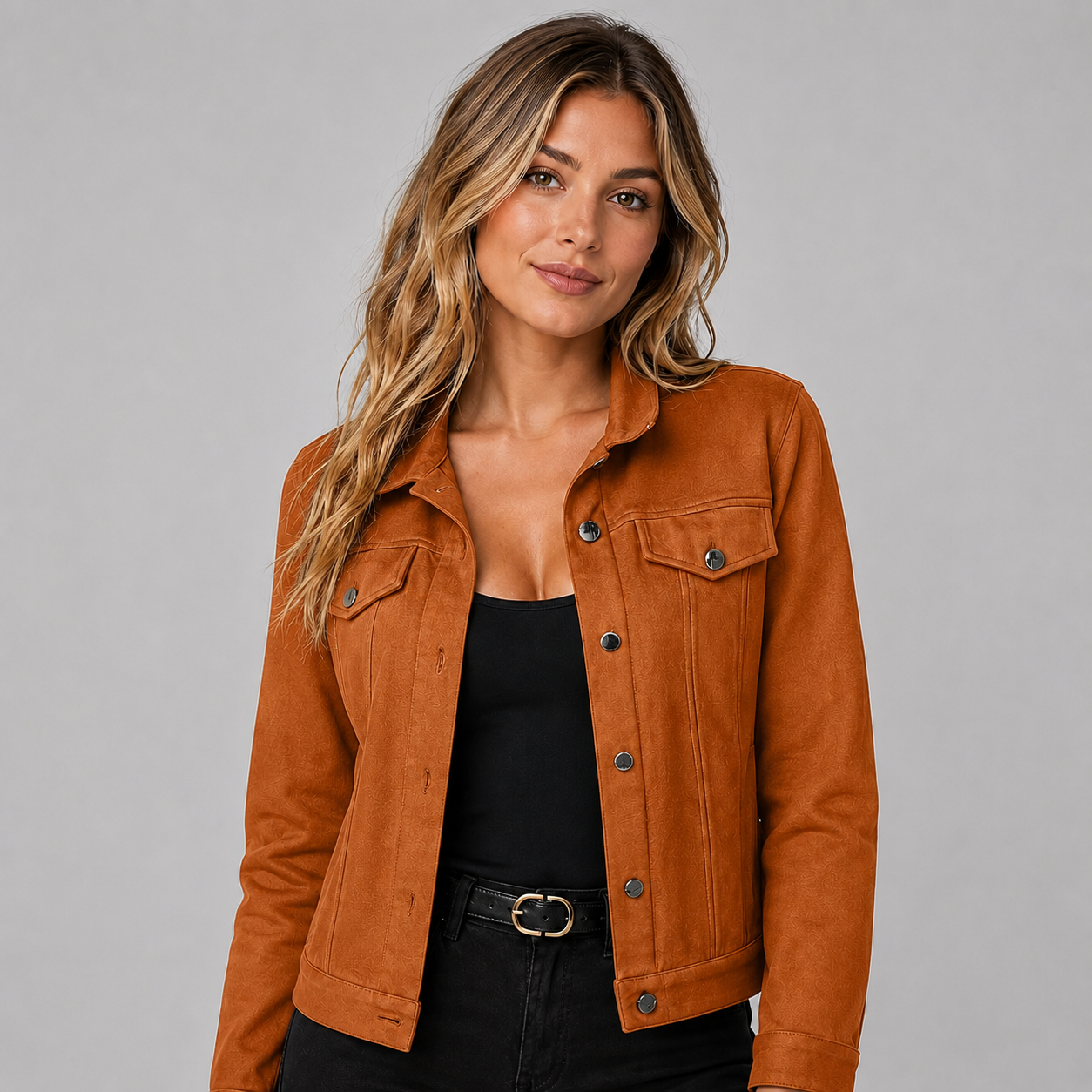 Women's suede-look trucker jacket - view 10