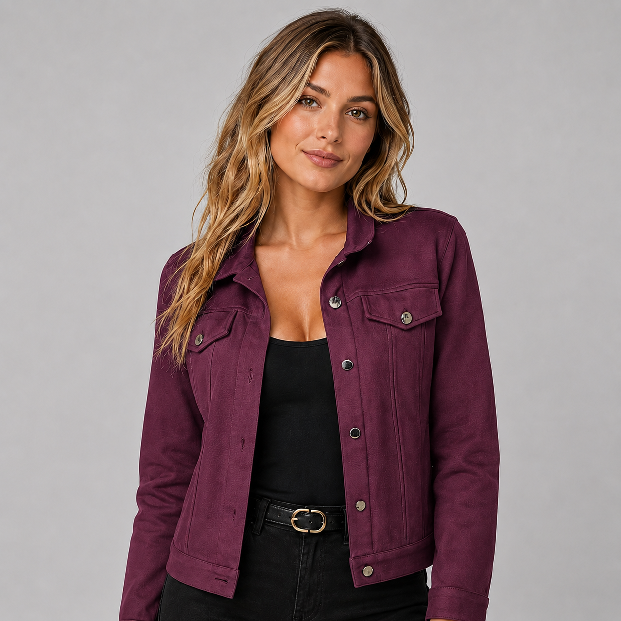 Women's suede-look trucker jacket - view 8