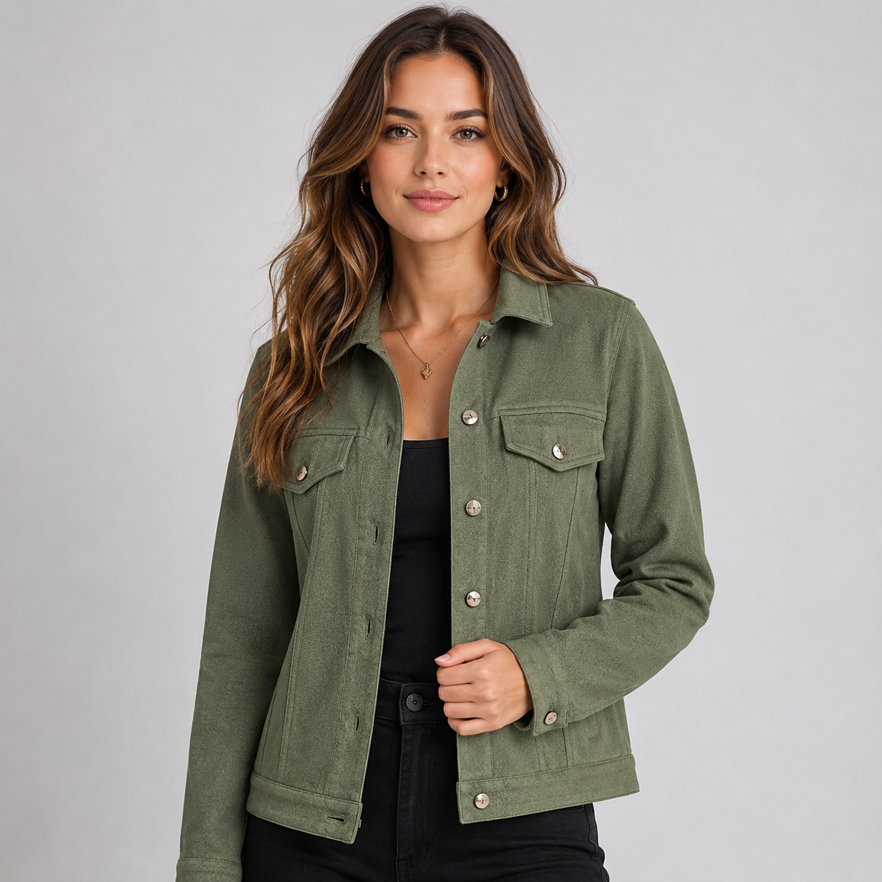 Women's suede-look trucker jacket - view 5