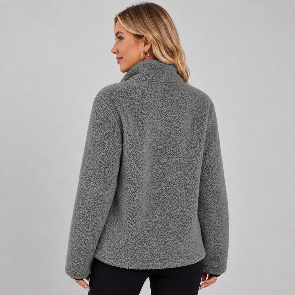 Women's teddy fleece zip-up jacket - view 2