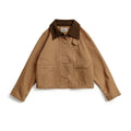 Women's barn jacket with corduroy collar and utility pockets - view 7
