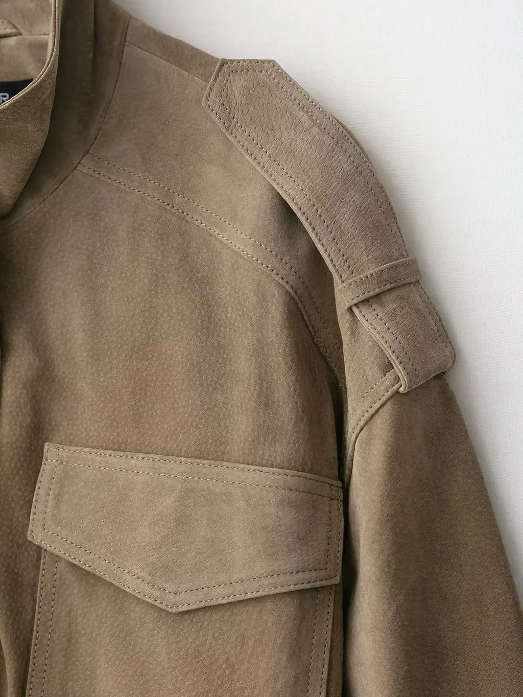 Women's suede-look bomber jacket with pockets - view 7