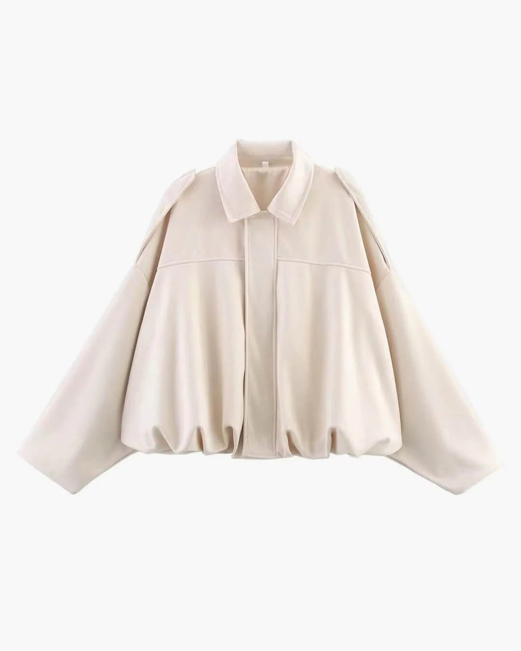 Women's faux suede bomber jacket with fold-over collar - view 10