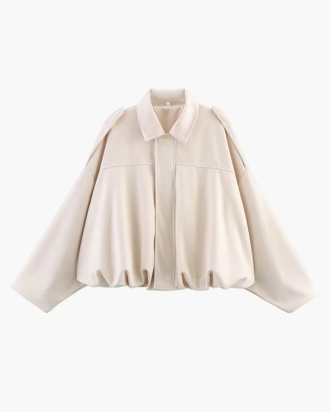 Women's faux suede bomber jacket with fold-over collar - view 10